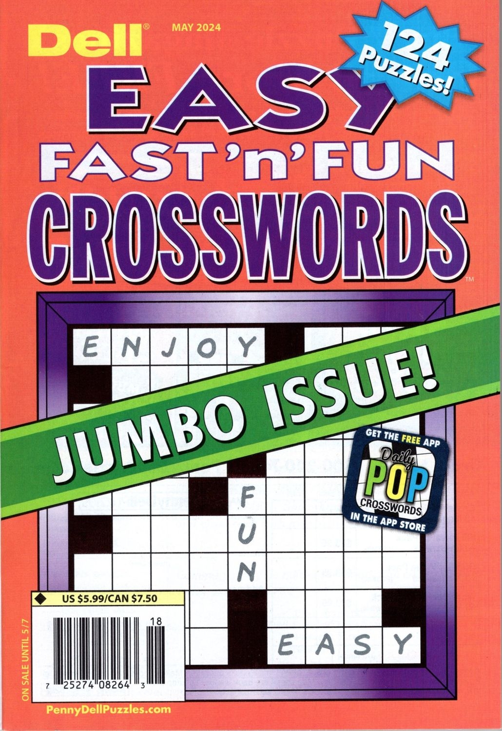Easy Fast n Fun Crosswords Puzzle Books May 2024
