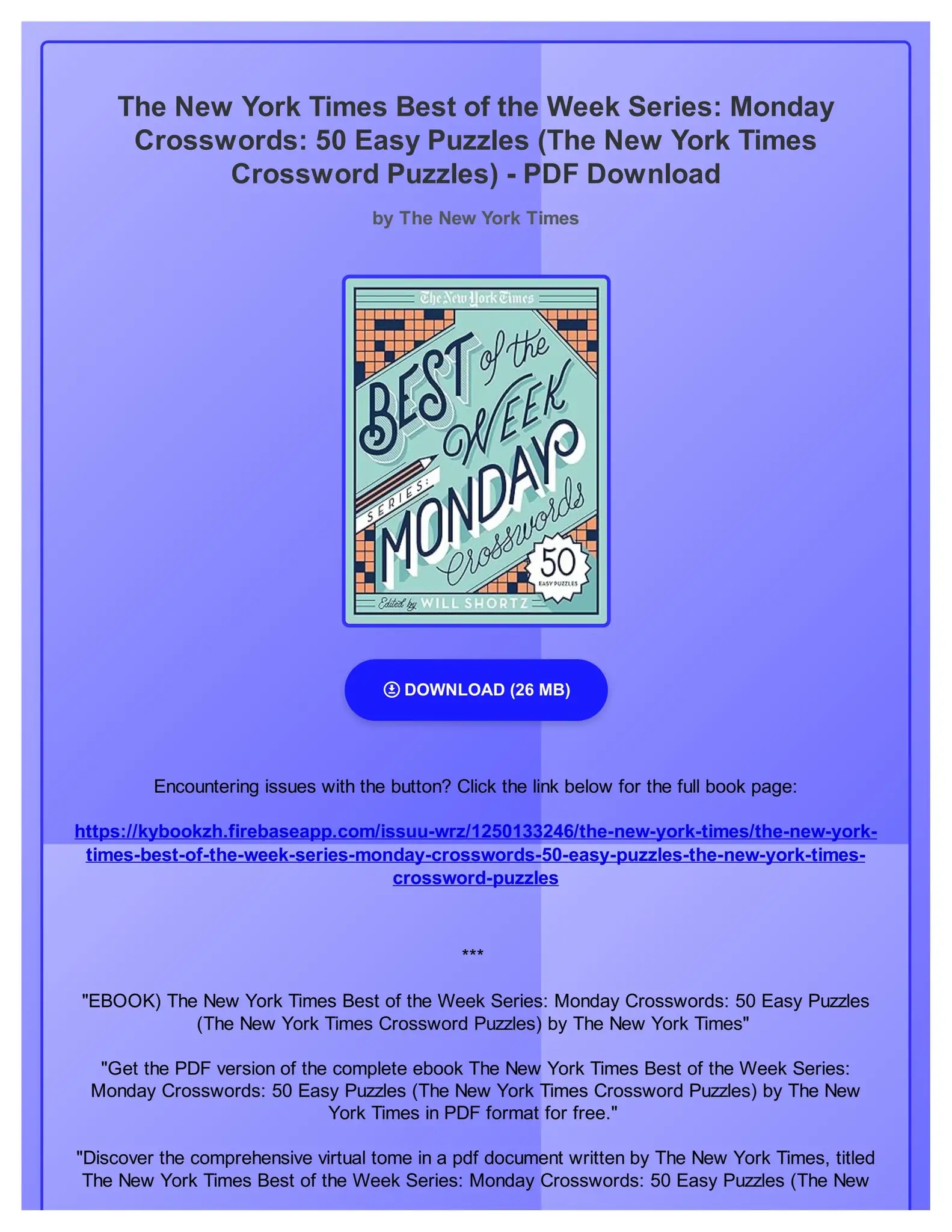 Ny Times Crossword Puzzles Printable Free