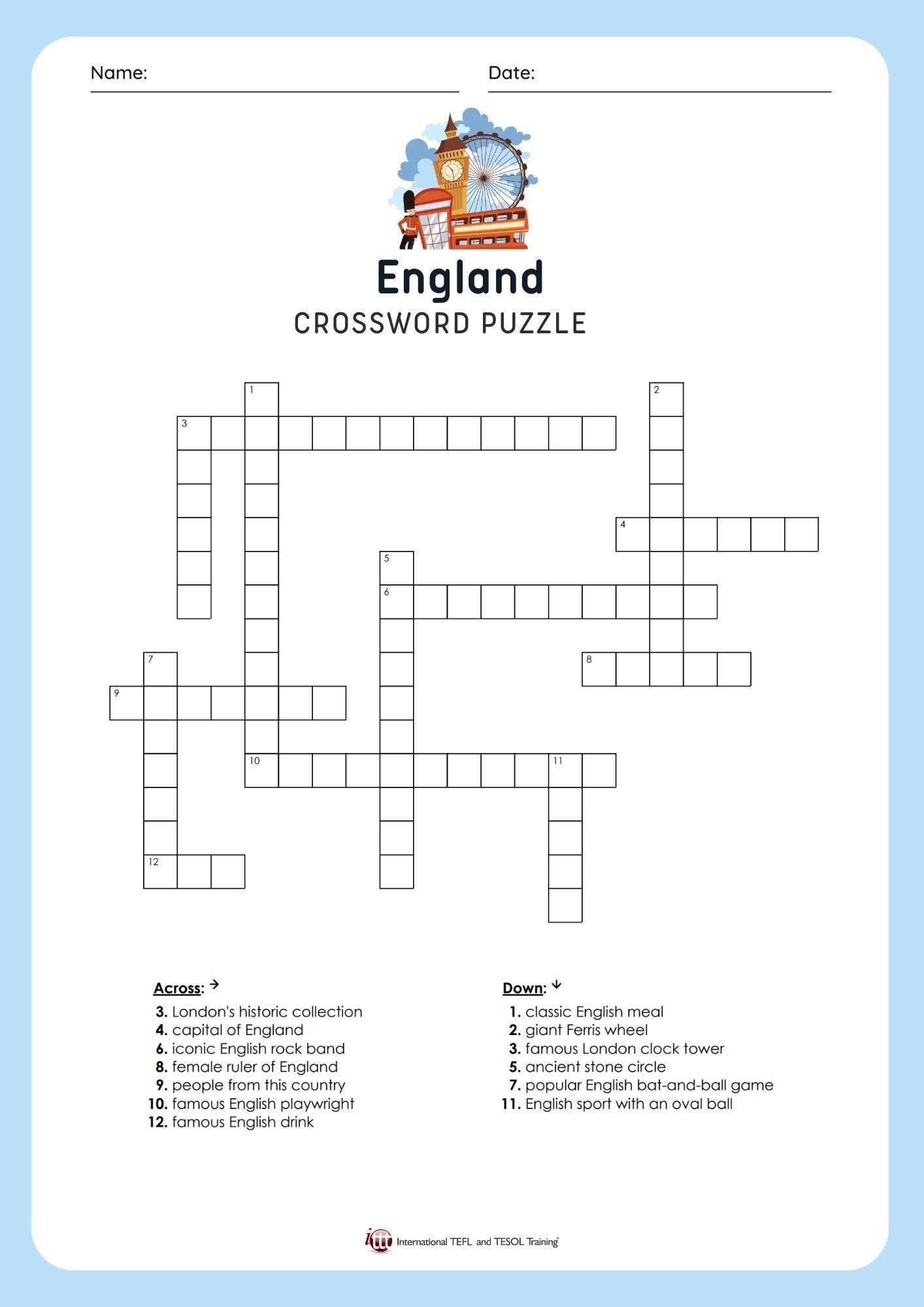 Crossword Puzzles English
