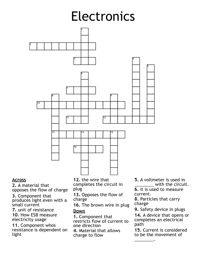 Electronic Crossword Puzzle