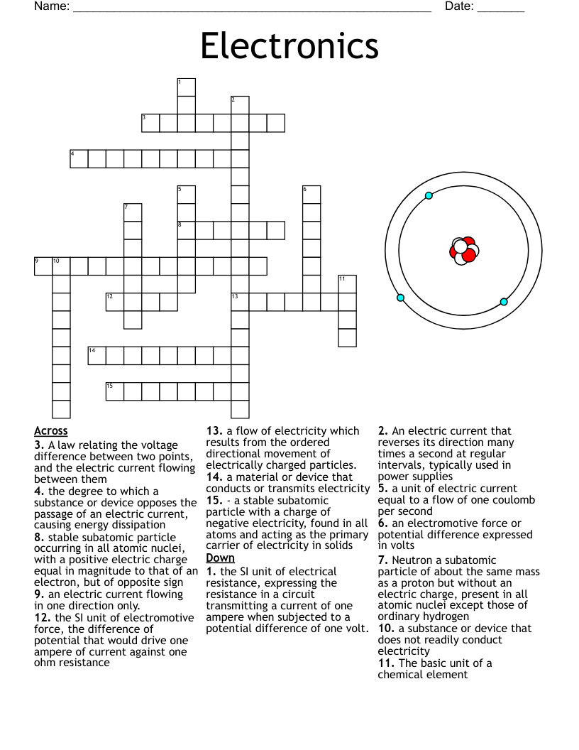 Electronics Crossword WordMint
