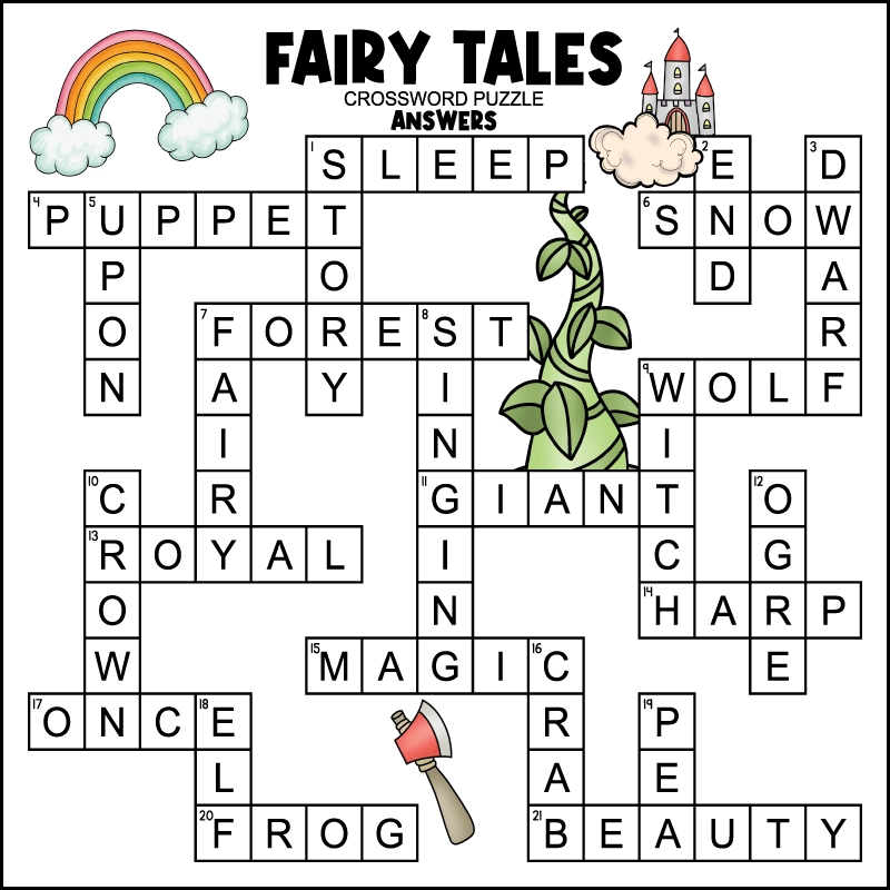 Fairy Tale Crossword Puzzles For Kids Tree Valley Academy