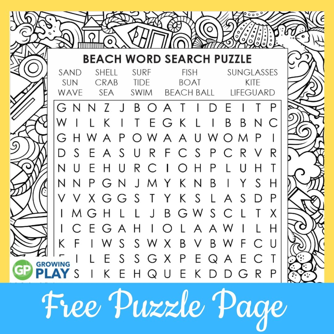 Summer Themed Crossword Puzzles Printable