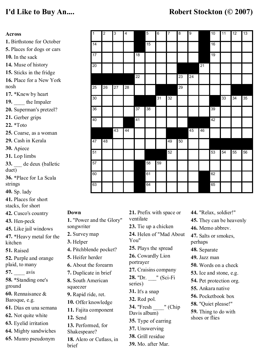 Free Crossword Puzzle 10 I d Like To Buy An Beekeeper Crosswords
