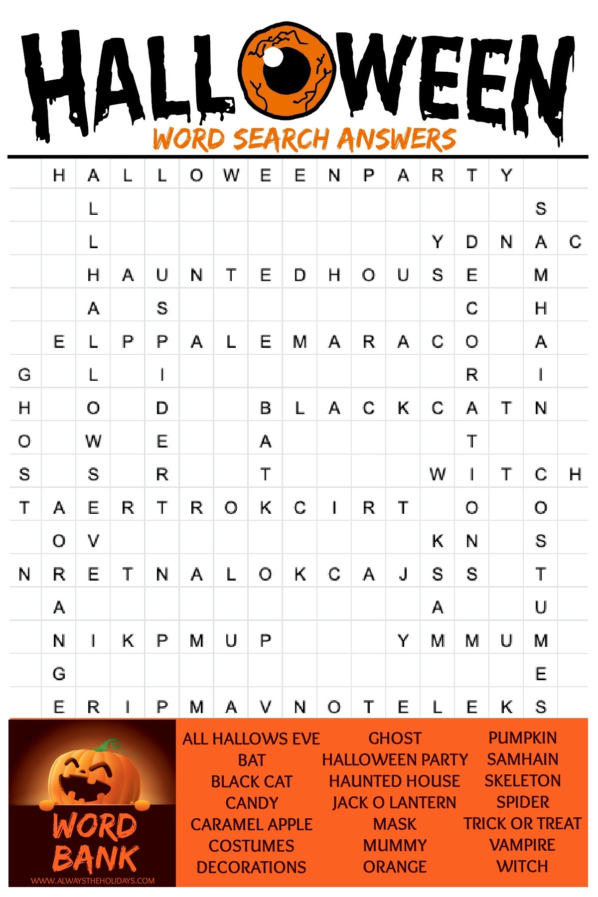 Free Halloween Crossword Puzzles