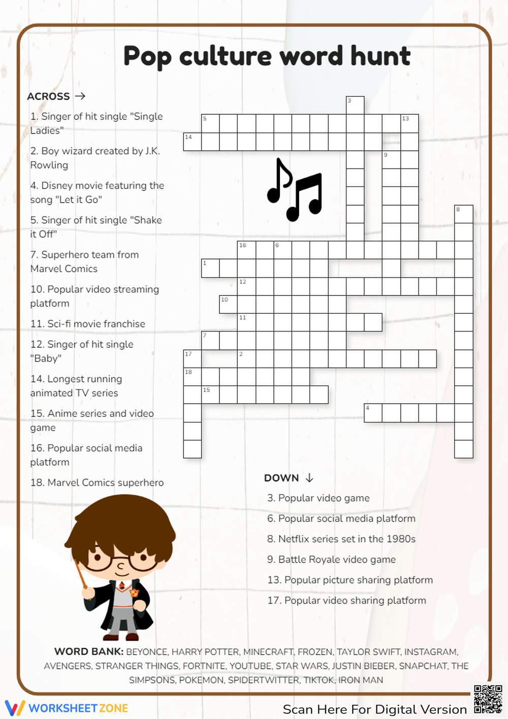 Pop Crossword Puzzle