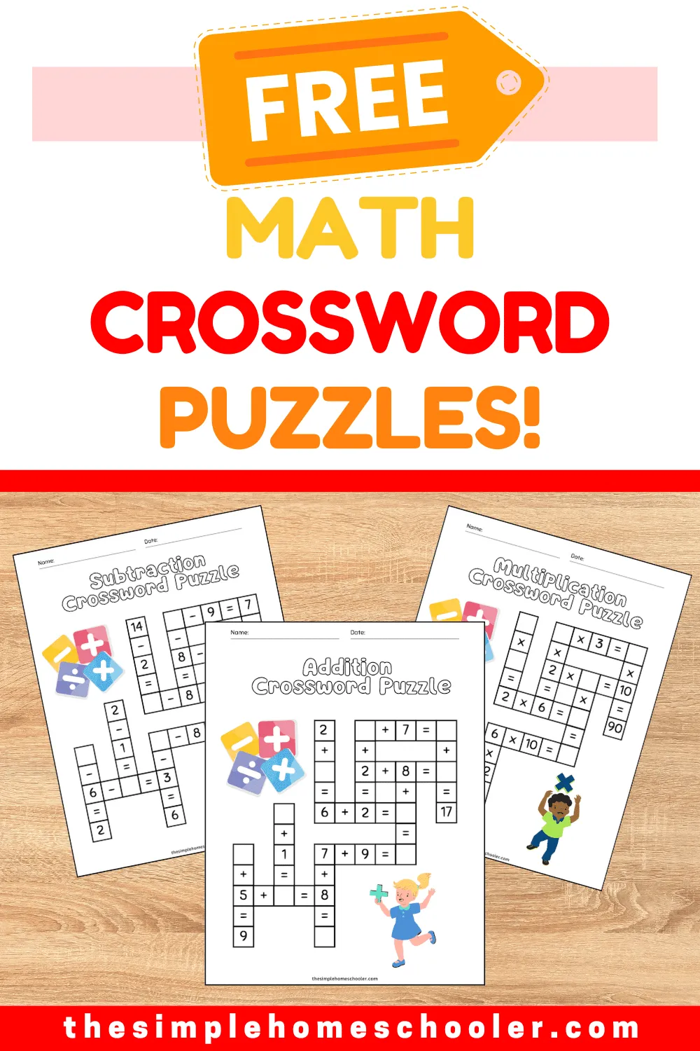 Free Marvelous Math Crossword Puzzle Printables The Simple Homeschooler