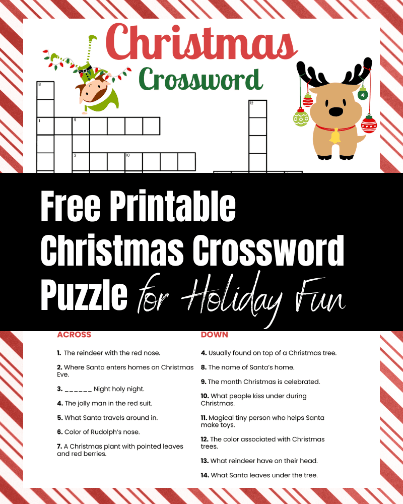 Free Printable Christmas Crossword Puzzle Perfect For The Holidays The Clever Heart