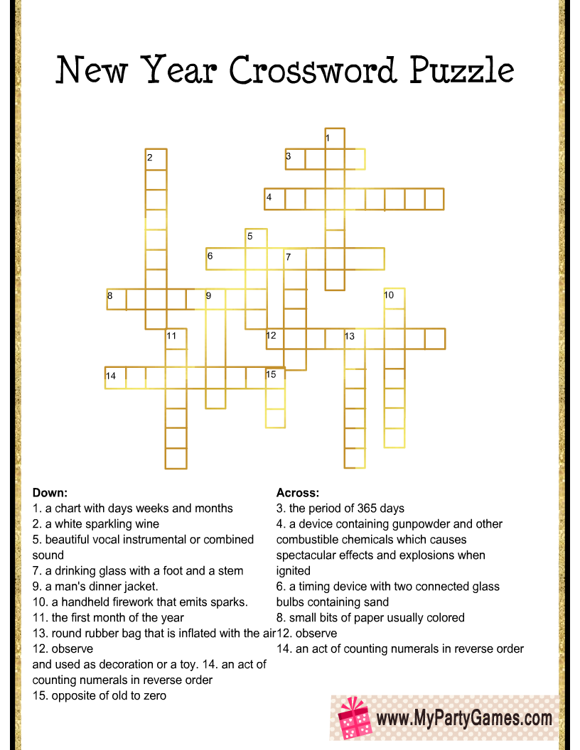 Adult Crossword Puzzles Printable