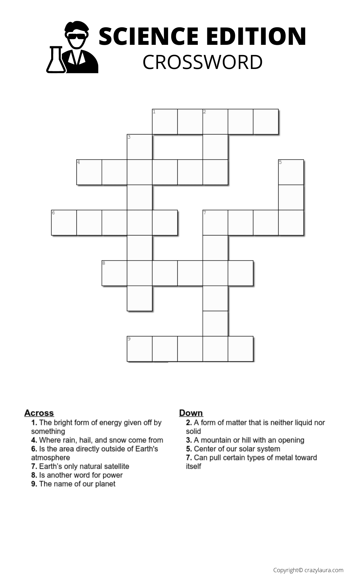 Free Kids Crossword Puzzles Printables Easy