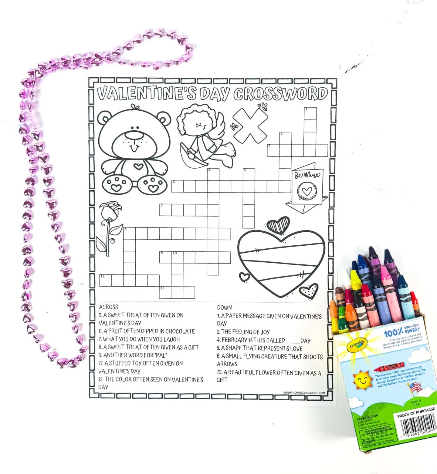 Printable Valentines Crossword Puzzles