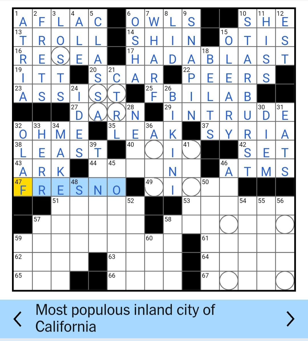 Fresno Made The NYT Crossword Lol R fresno