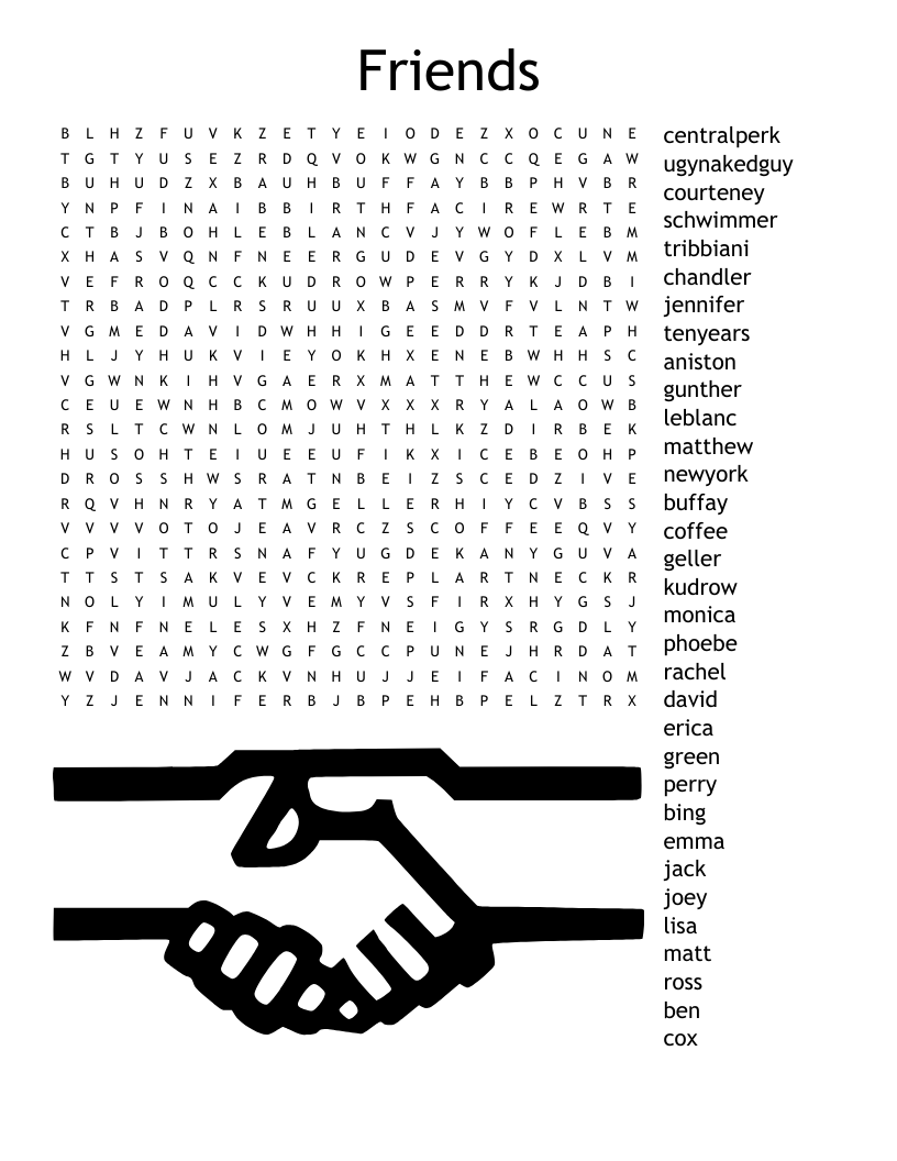 Friends Tv Show Crossword Puzzles