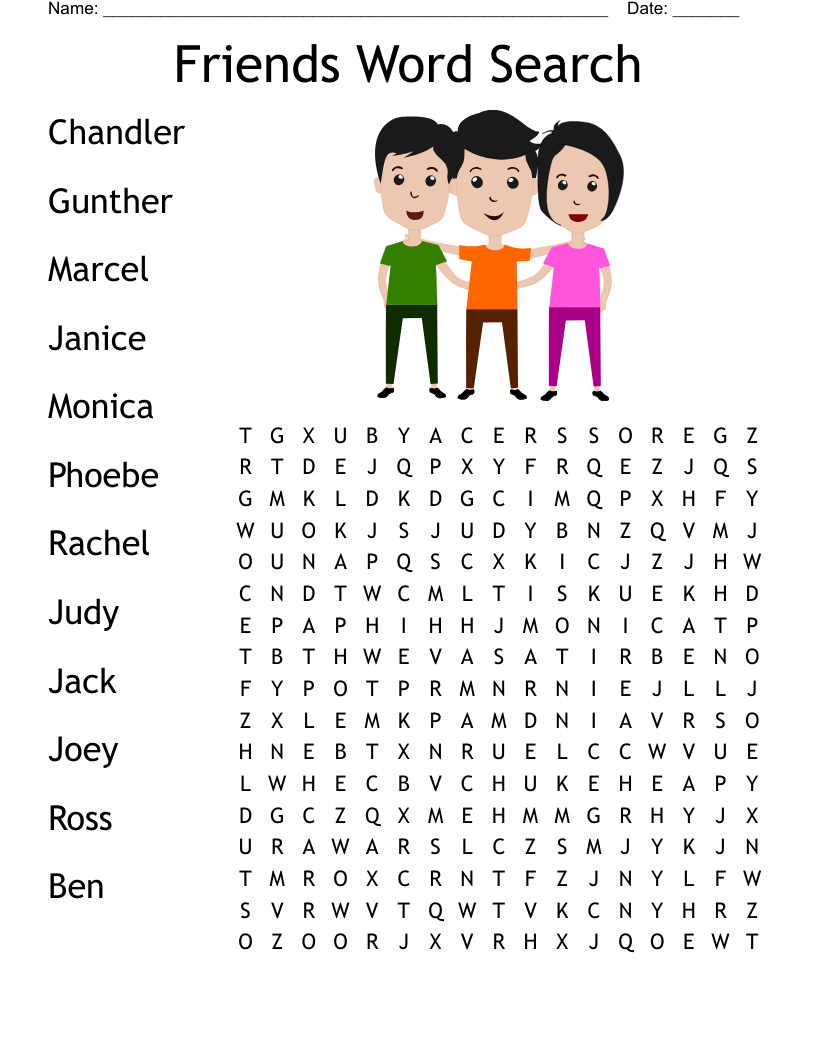 Friends Crossword WordMint