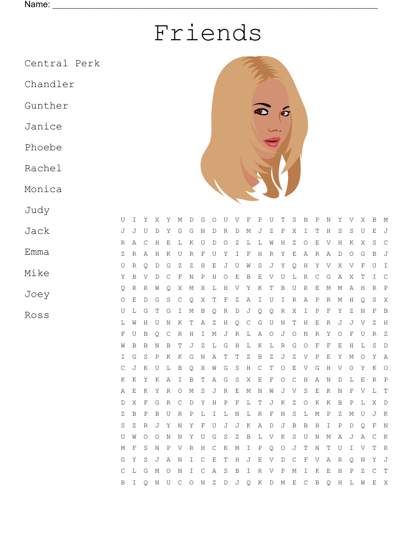 Friends Crossword WordMint