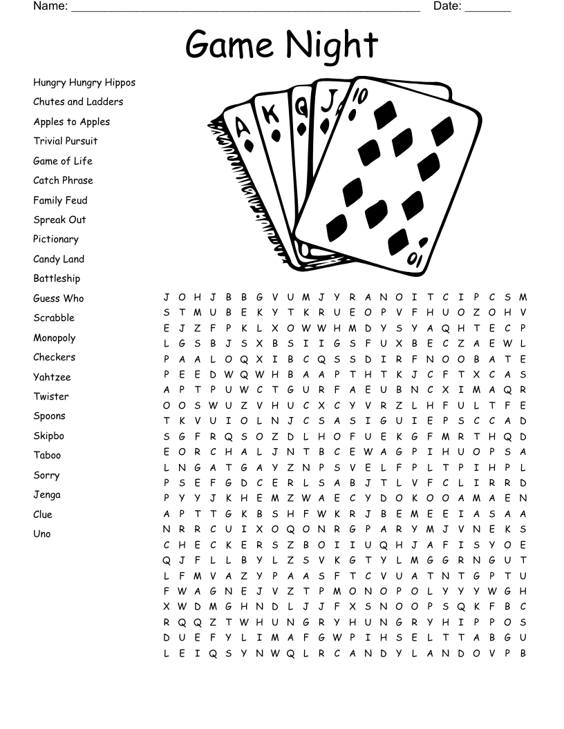 Game Show Crossword Puzzle