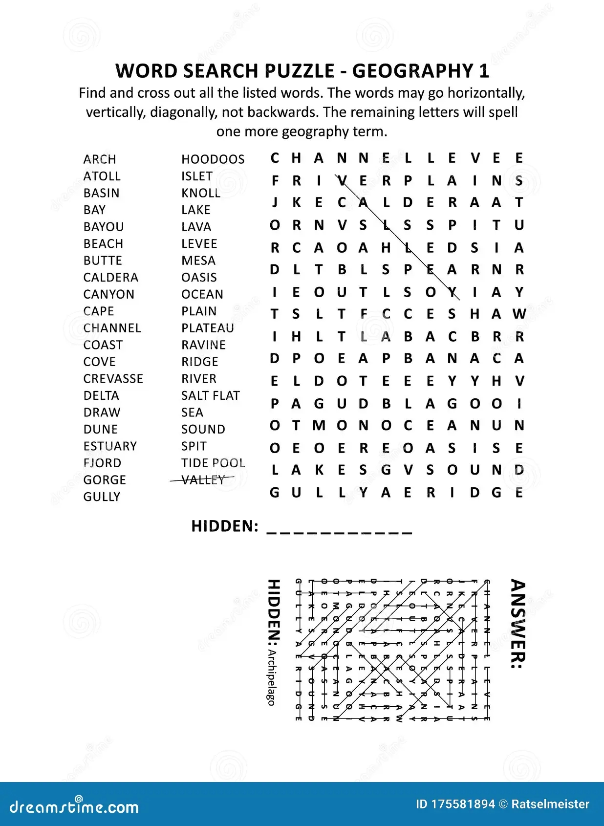 Geography Terms Word Search Puzzle Stock Vector Illustration Of Crosswords Schoolchildren 175581894
