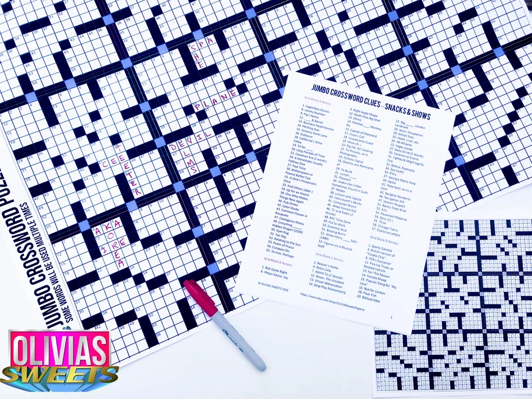 GIANT CROSSWORD PUZZLE Huge Over 2ft X 1 5ft Craft Activity Christmas Birthday Gift Etsy
