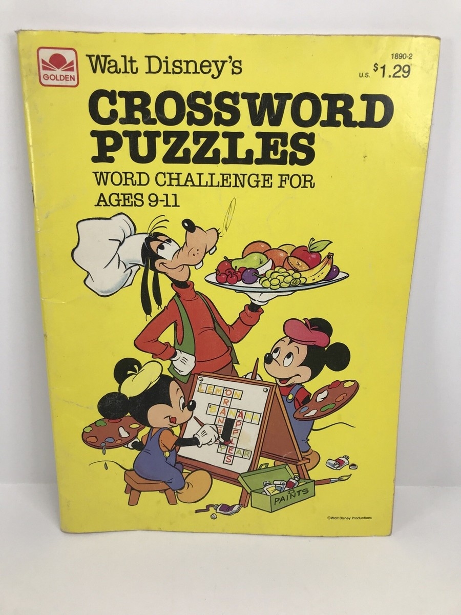 Golden Walt Disney Crossword Puzzles Book Word Challenge Ages 9 11 Vintage 1982 EBay