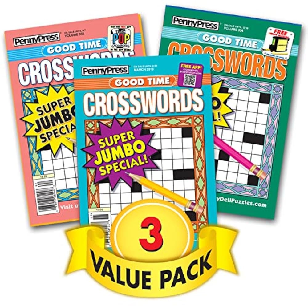 Good Time Crossword Puzzles For All Ages 3 Pack Paperback Penny Press Dell Magazines Amazon Books