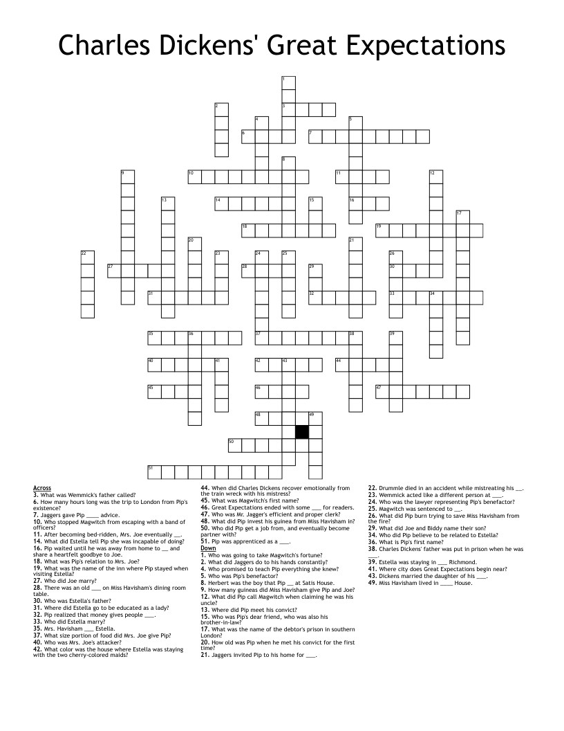 Great Expectation Crossword WordMint