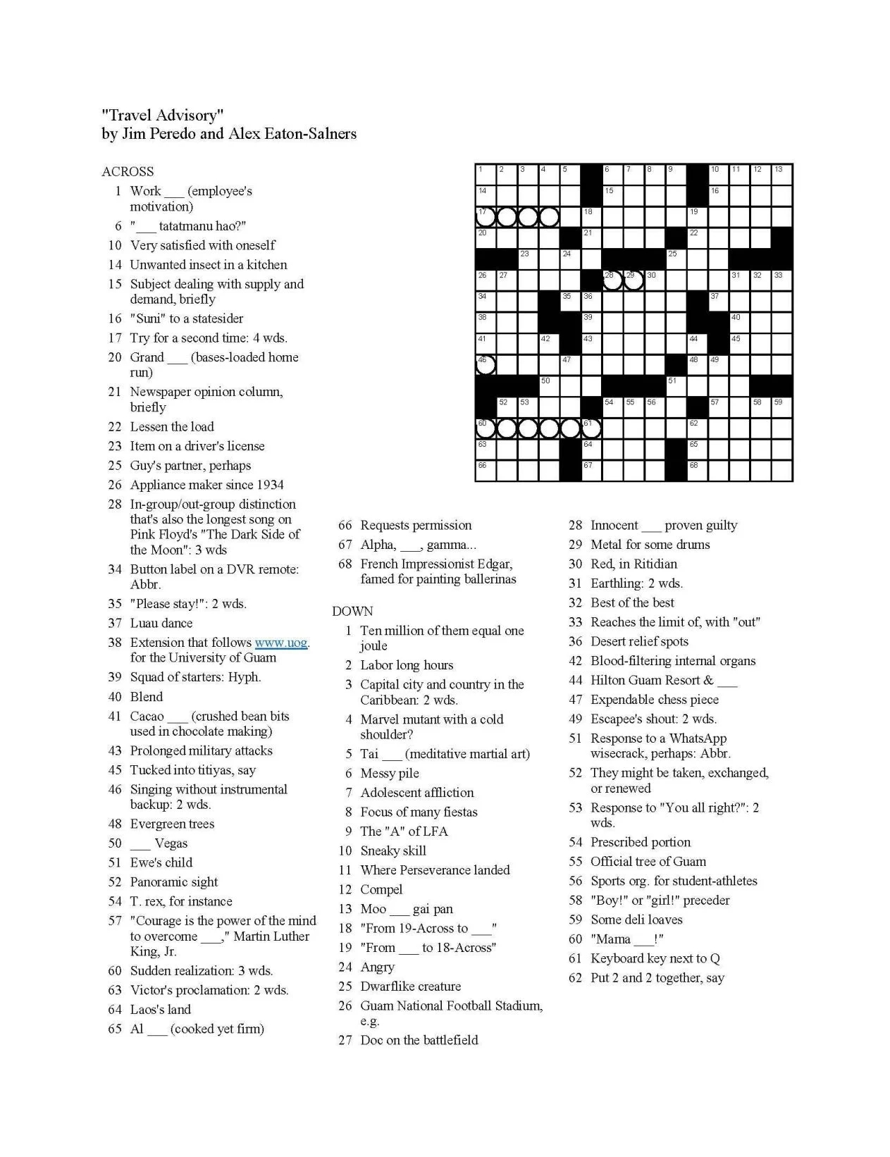 Themed Crossword Puzzles Archives