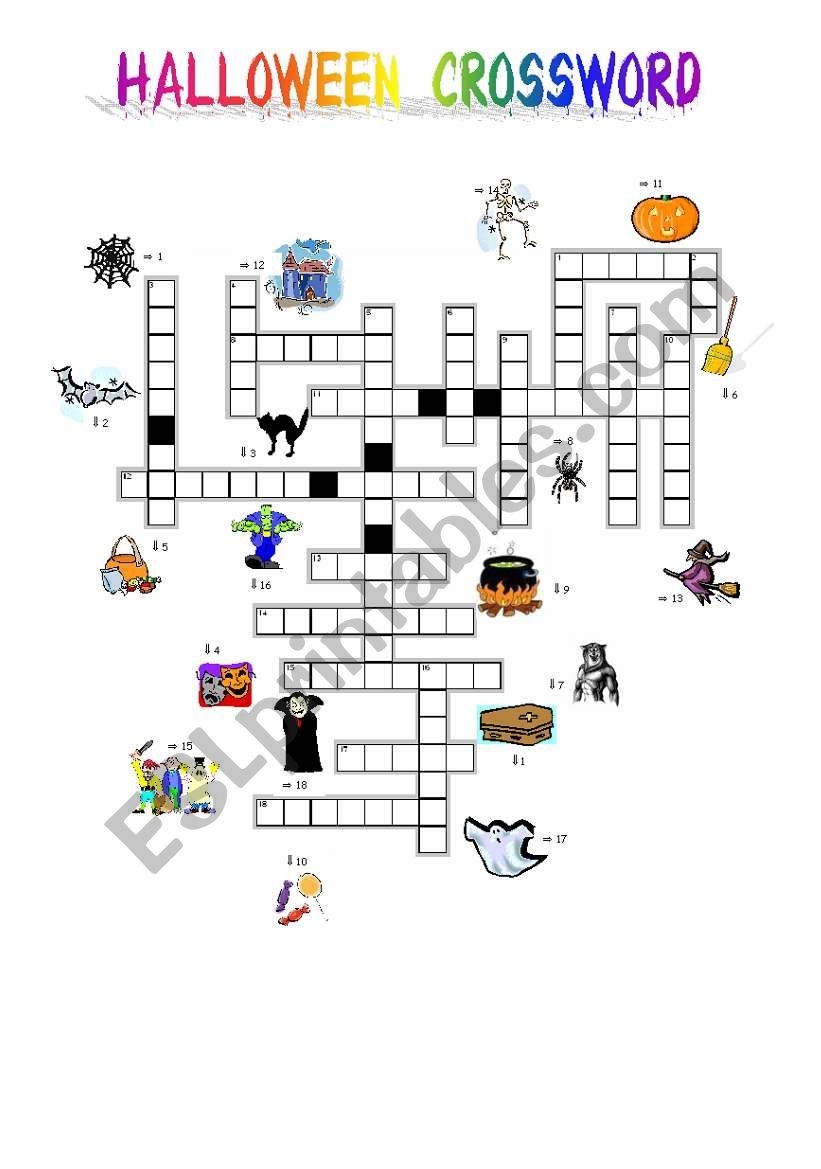 Halloween Crossword Puzzles Printable Free