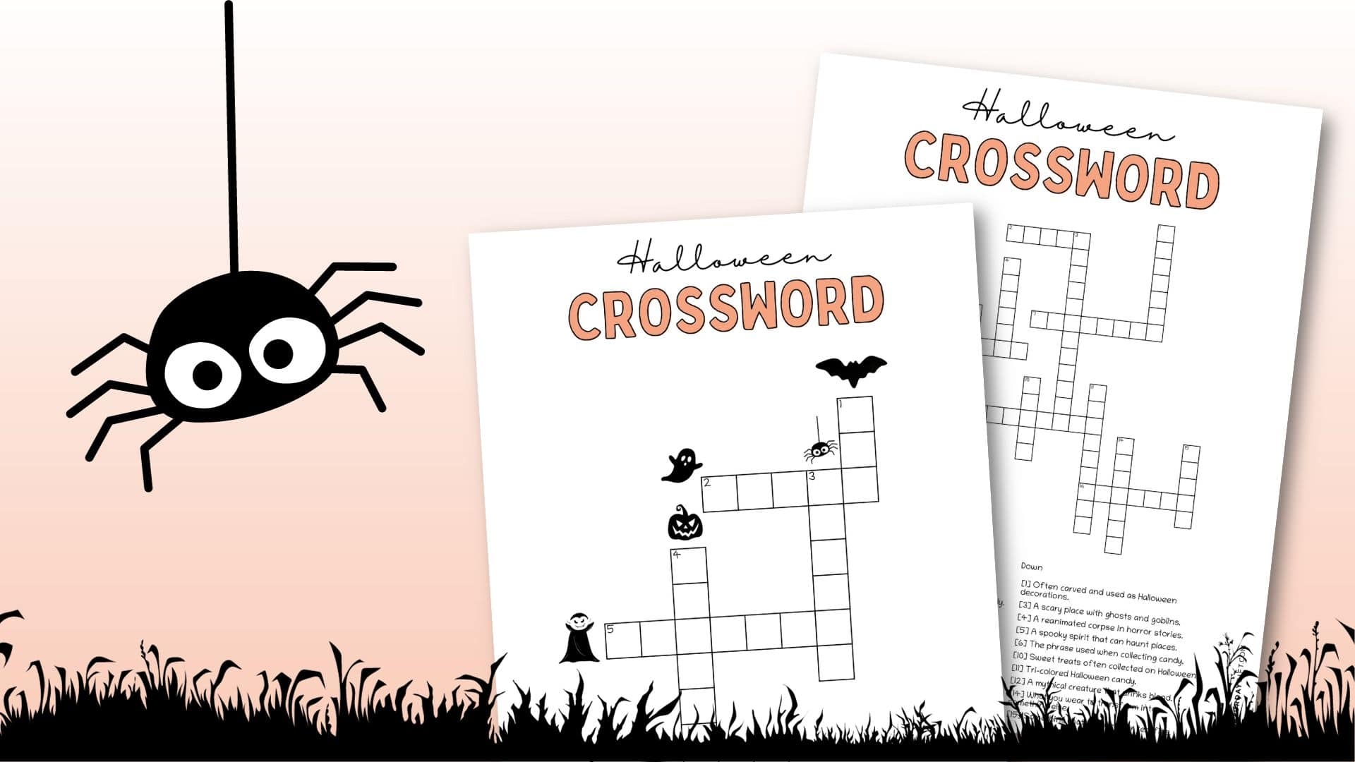 Halloween Crossword Puzzle Cute Free Printable SaturdayGift