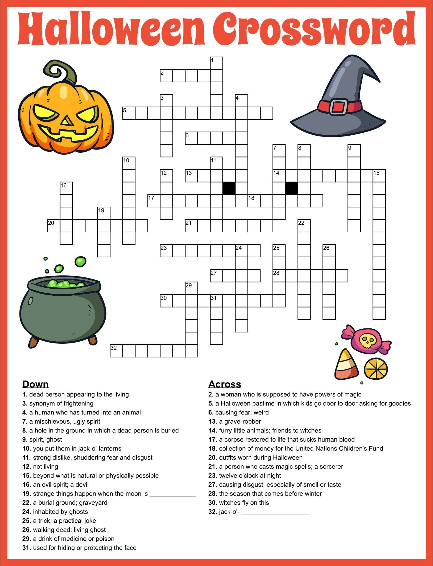 Halloween Crossword worksheet 