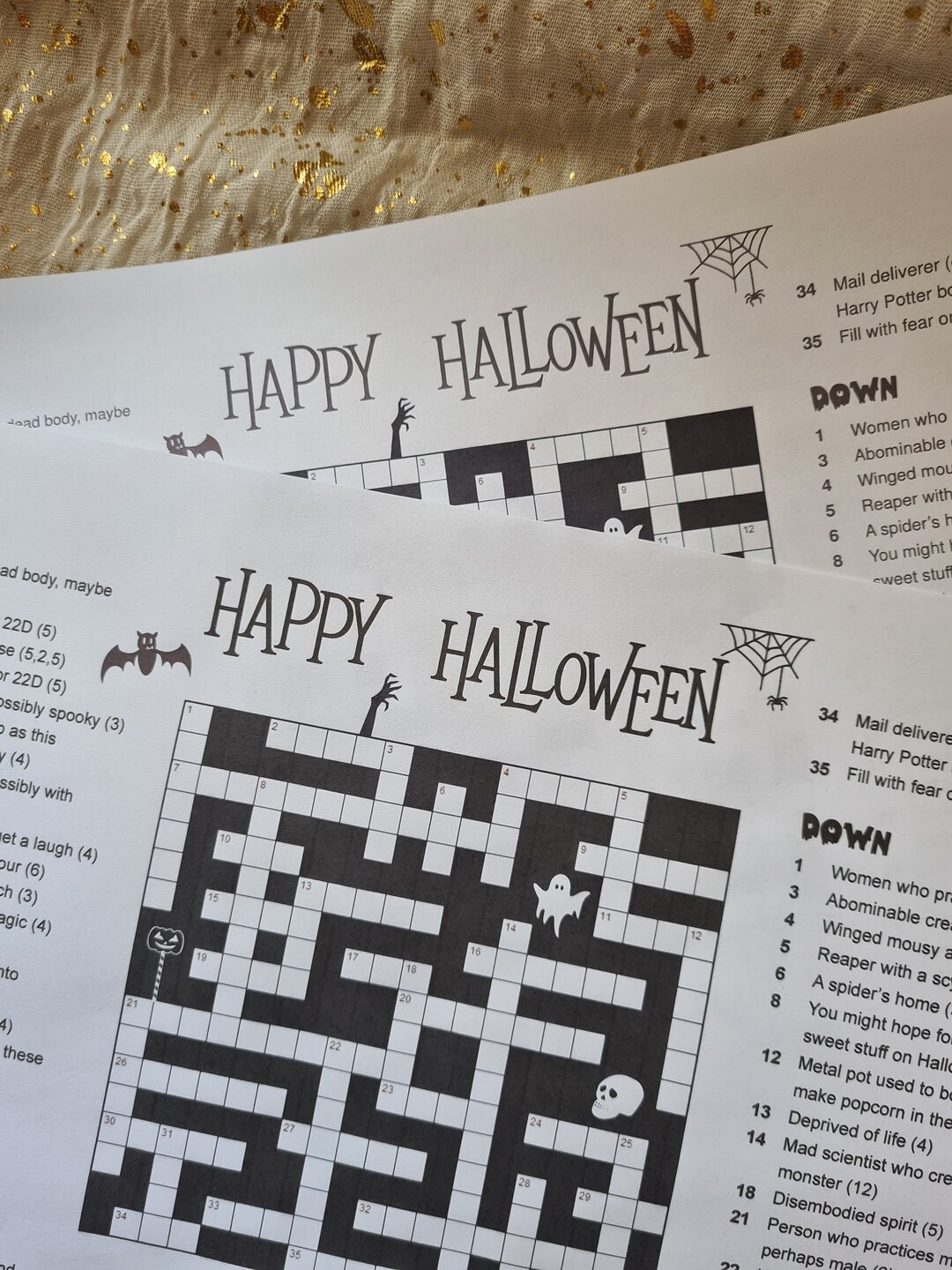 Halloween Crossword Puzzles For Adults