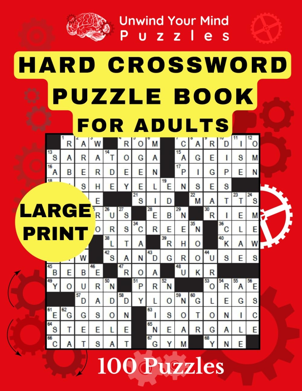Hard Crossword Puzzle Book For Adults 100 Challenging Large Print Crossword Puzzles For Brain Fitness Puzzleman Peter 9798879039993 Amazon Books