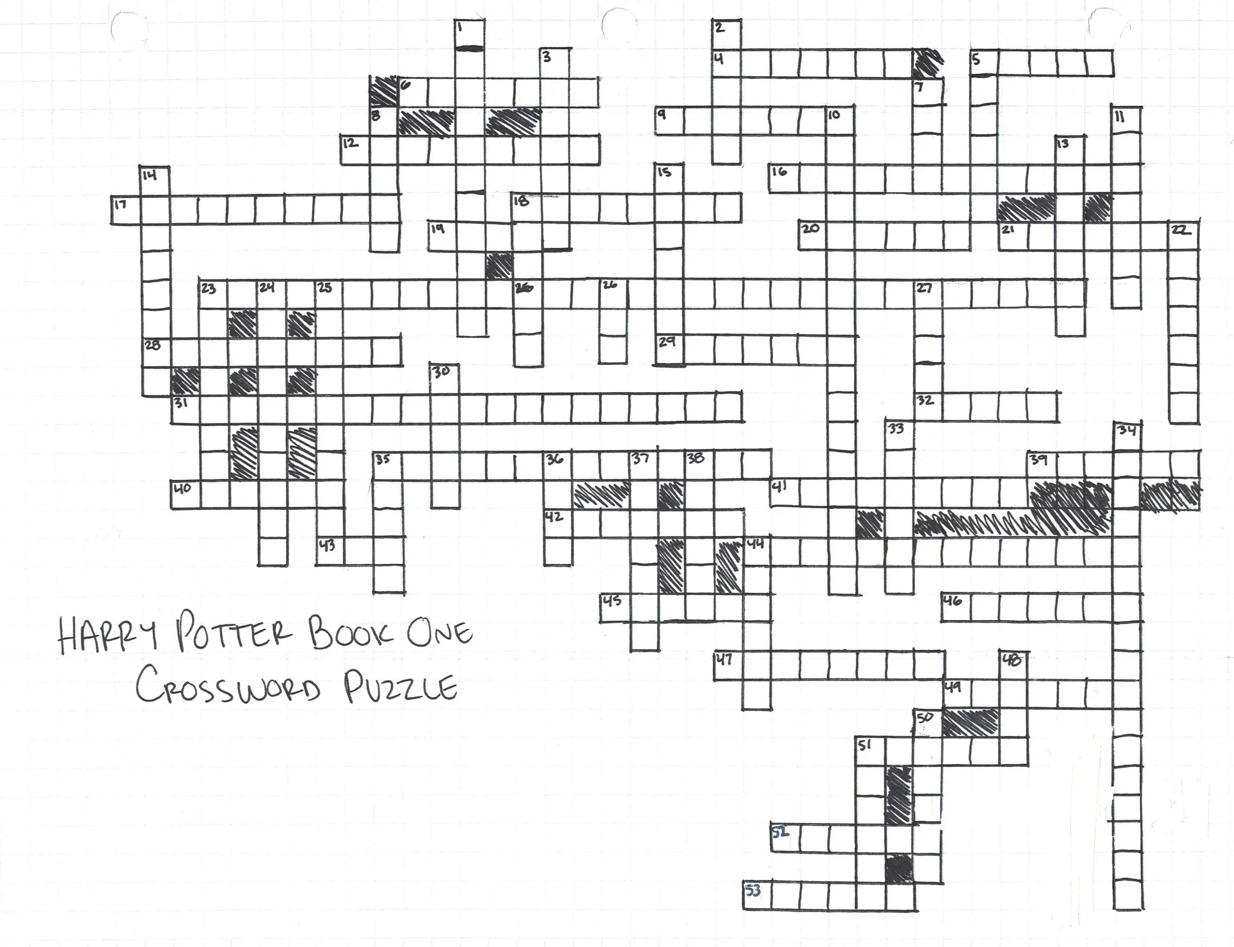 Harry Potter And The Sorcerer s Stone Crossword Puzzle Bayley 
