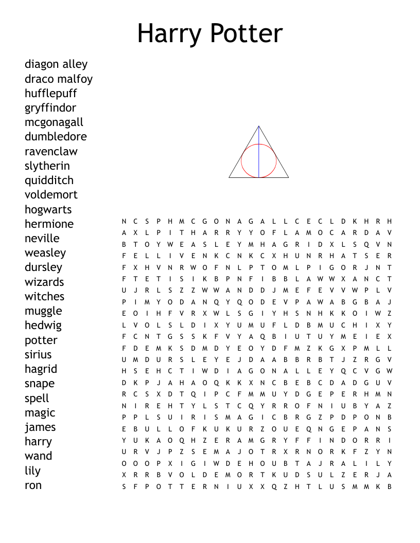 Harry Potter Crossword Puzzle Part 1 WordMint