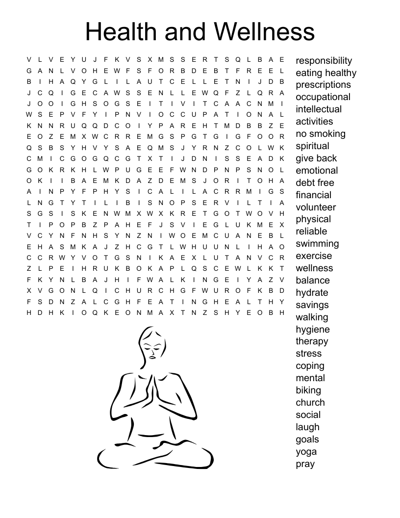 Health And Wellness Review Crossword WordMint
