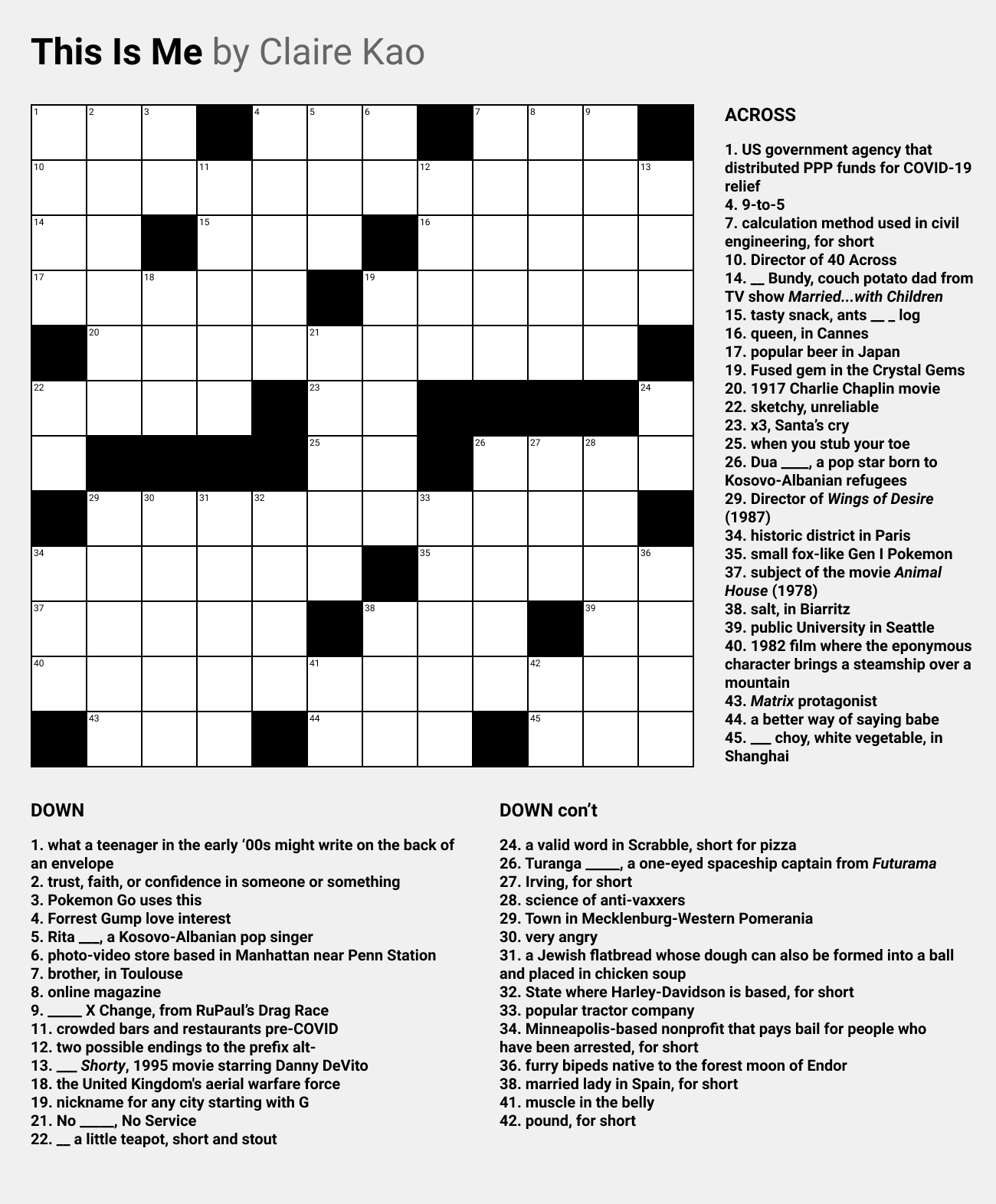 Free Printable Crossword Puzzles For Teens