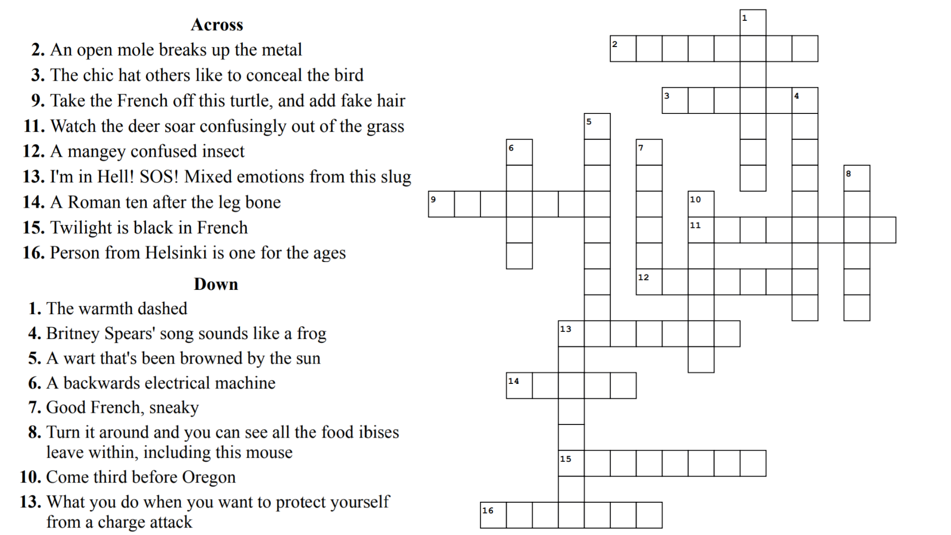 Pokemon Crossword Puzzle