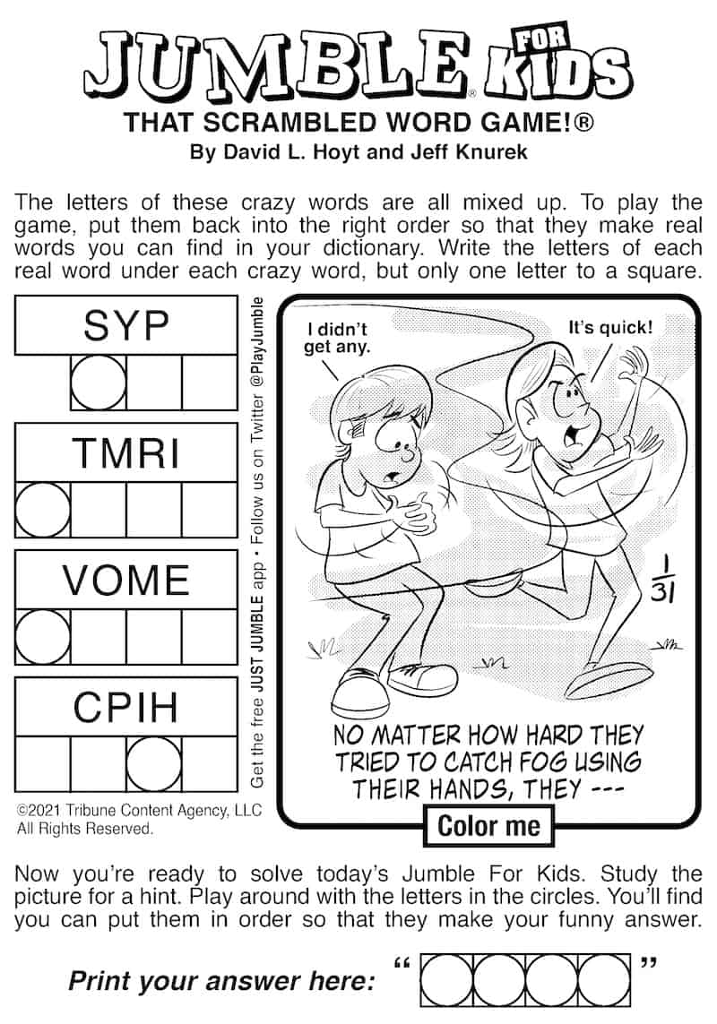 Free Daily Jumble Crossword Puzzles