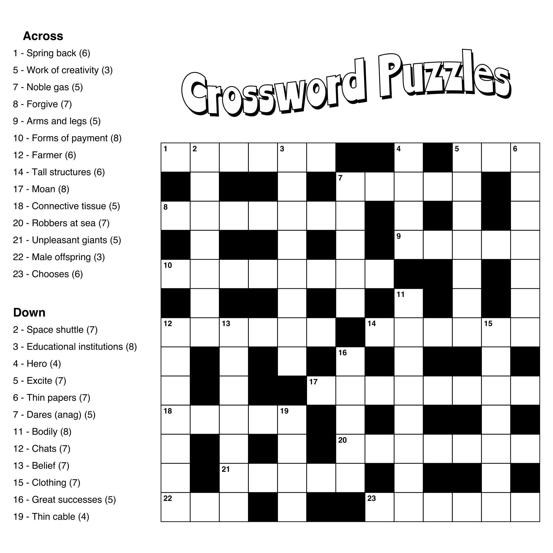 Jumbo Print Easy Crosswords 7 Large Print Crosswords Gaffney Worksheets Library