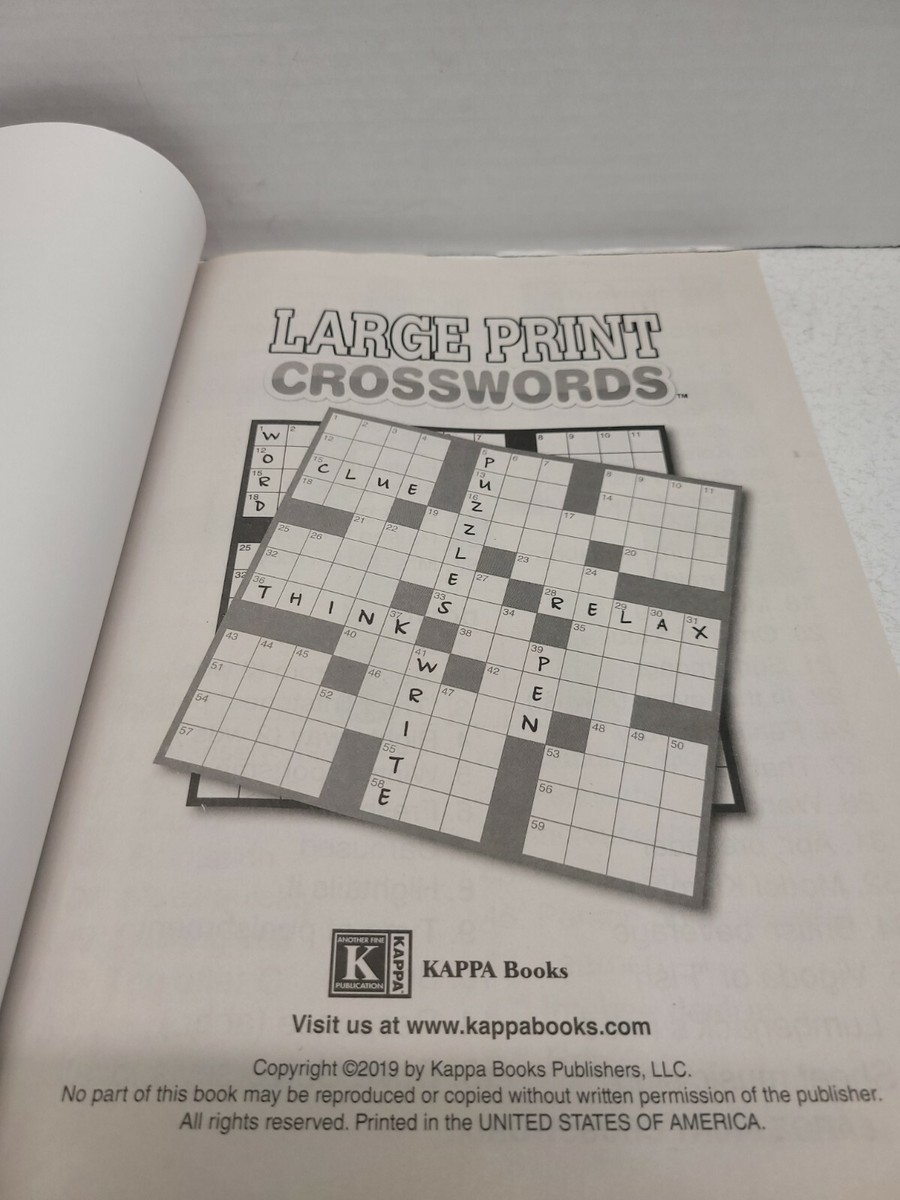 Kappa Large Print Crosswords Paperback Book 843 Fun Puzzles EBay