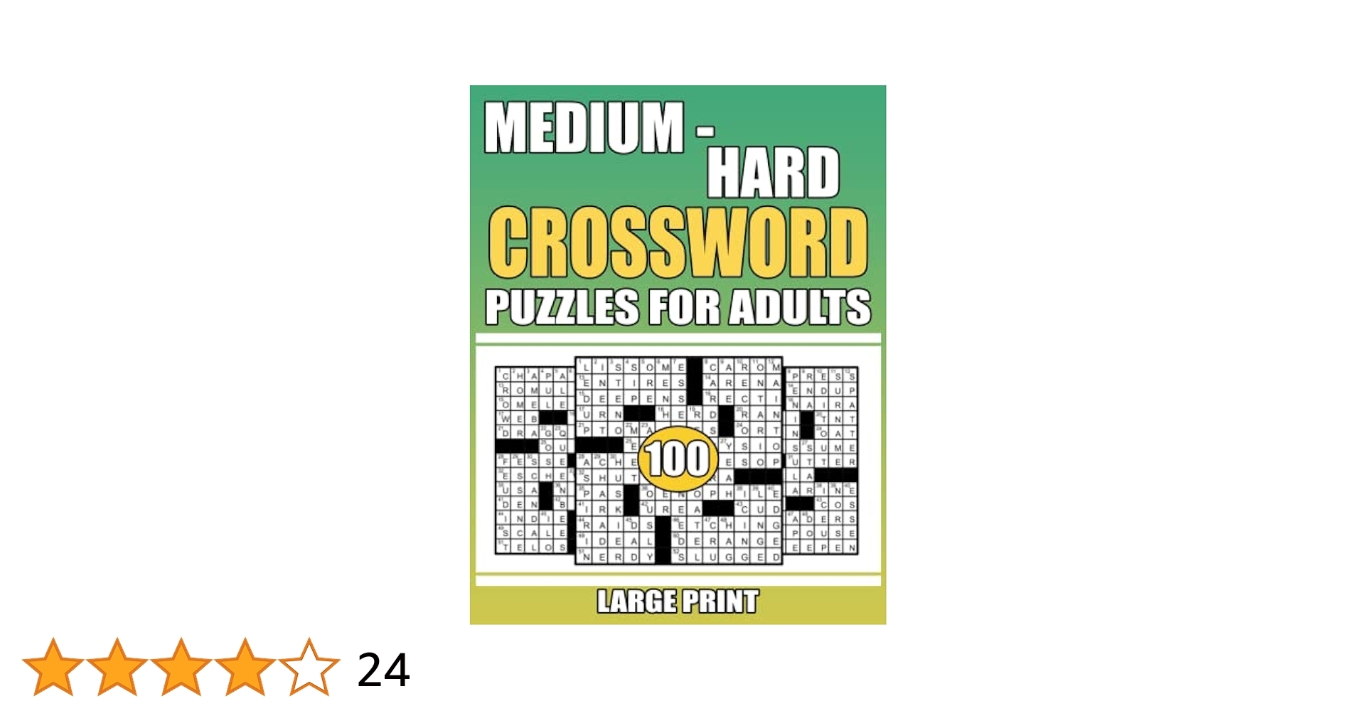 Large Print 100 Medium Hard Crossword Puzzles For Adults Medium Hard Level Puzzles To Challenge Your Brain Large Print Crossword Puzzle Book With Solution For Adults Seniors Teens E Rogers Betty 9798832680910 