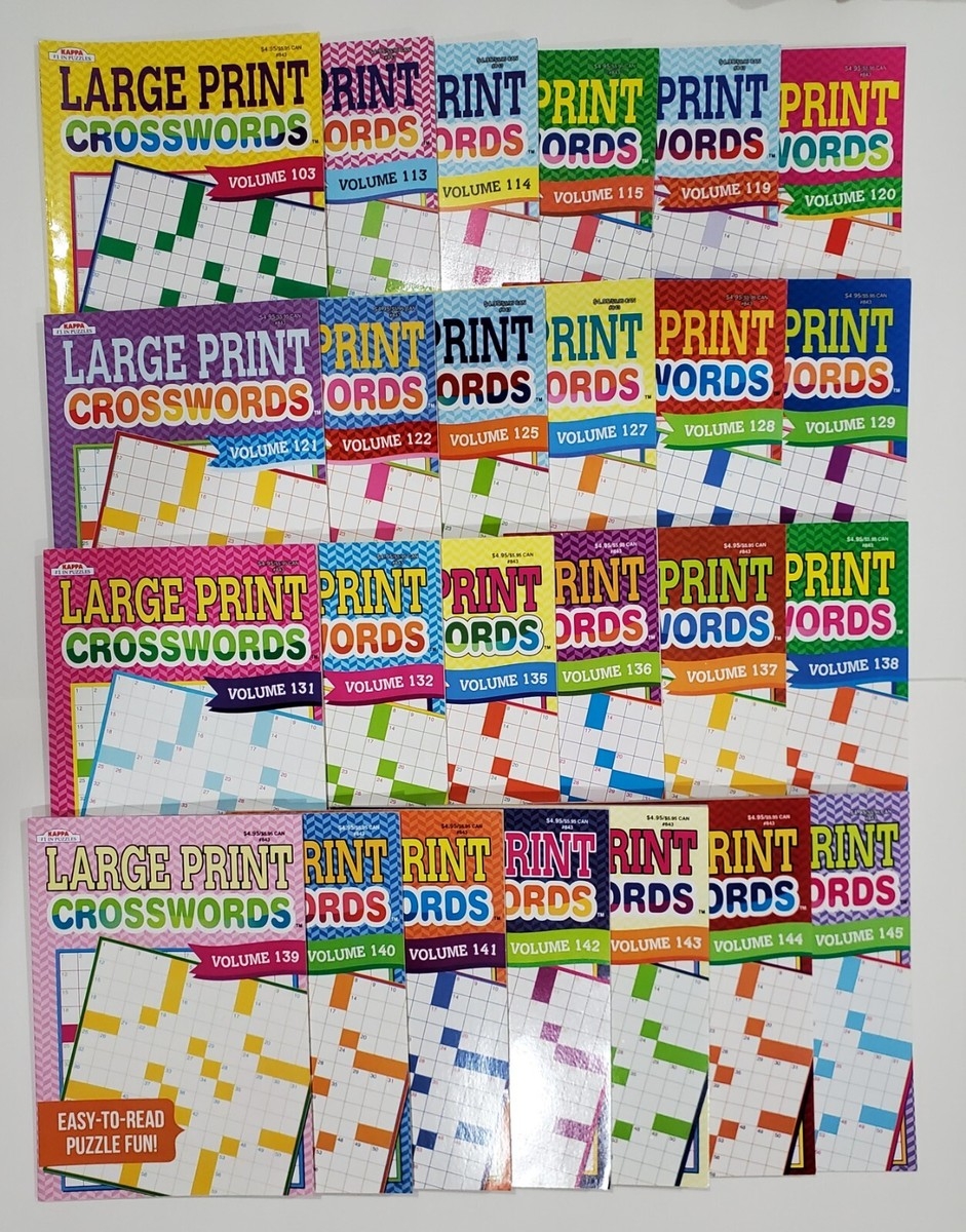 Large Print Crosswords Puzzle Books Kappa Games Search Hunt Pick Up To 20 Vols EBay