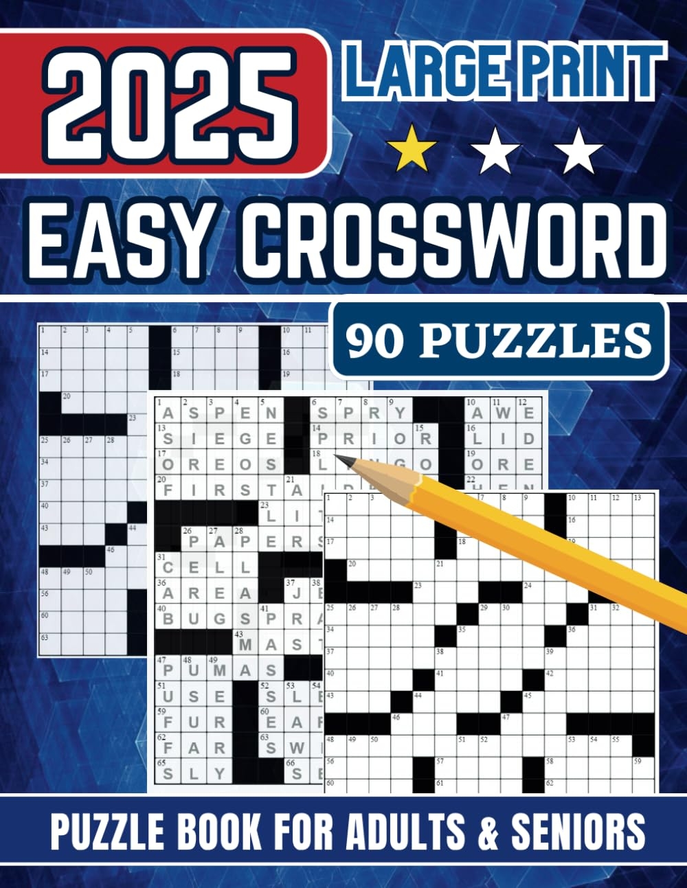 Large Print Easy Crossword Puzzle Book For Adults Seniors 90 Puzzles With Solutions For Relaxation And Brain Exercise Publishing Woopia 9798325891045 Amazon Books