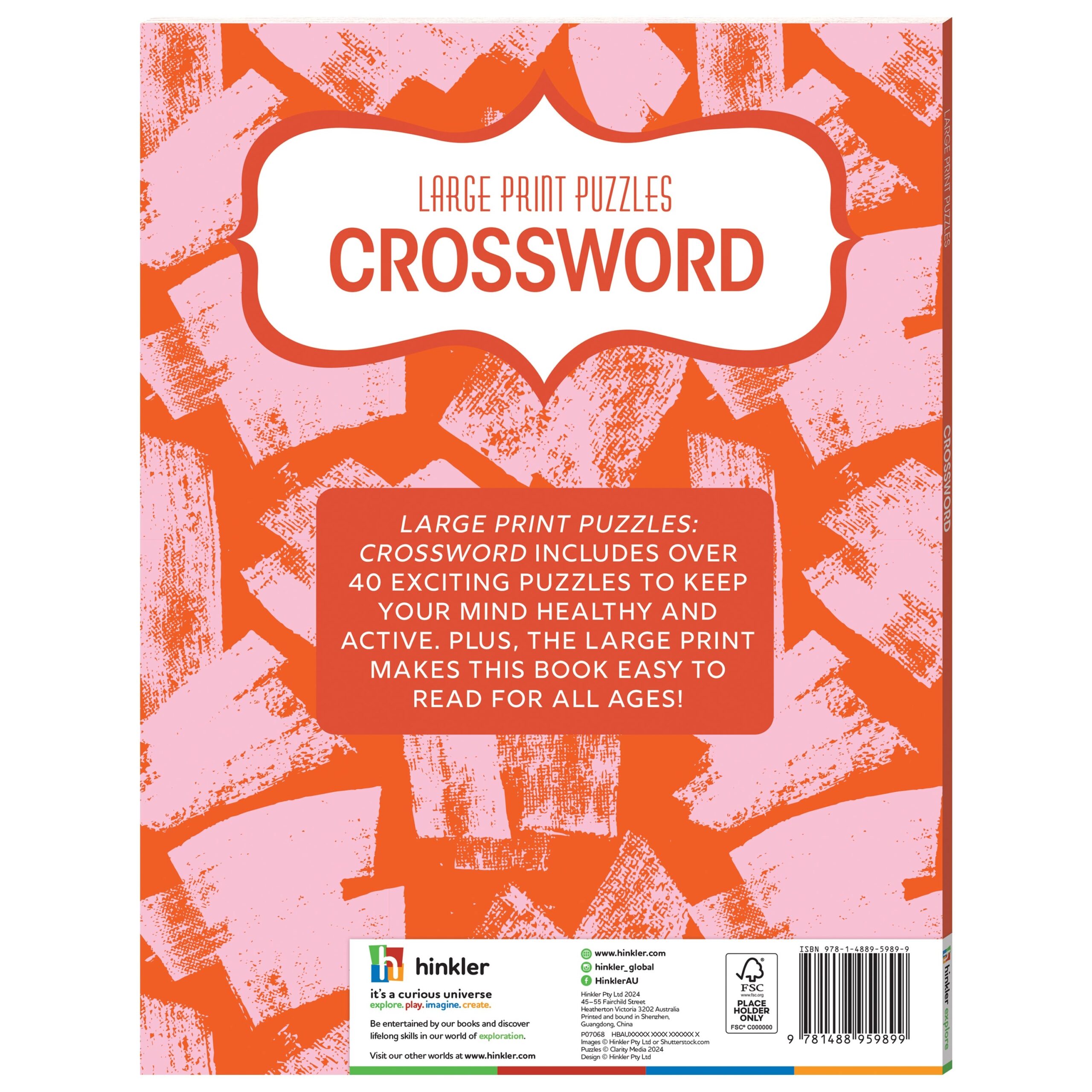 Large Print Puzzles Crosswords Puzzle Books Books Adult Hinkler