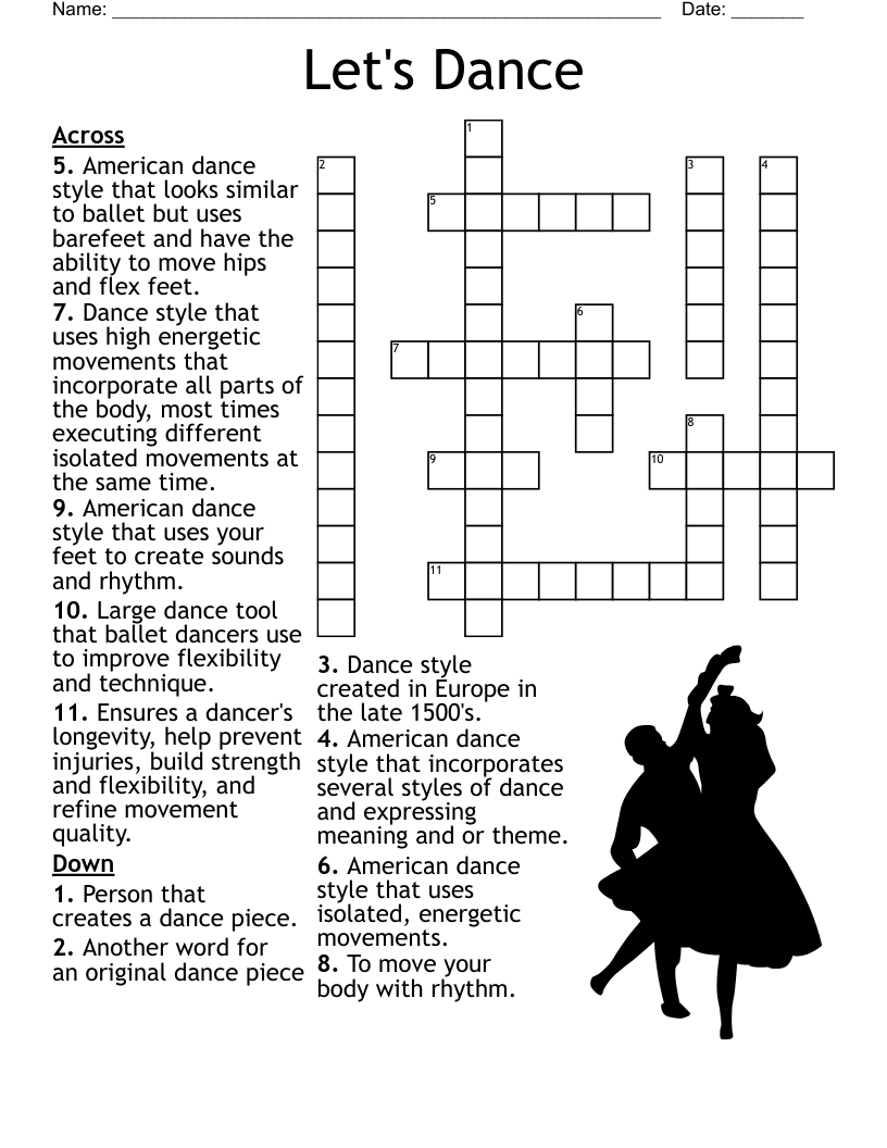 Let s Dance Crossword WordMint