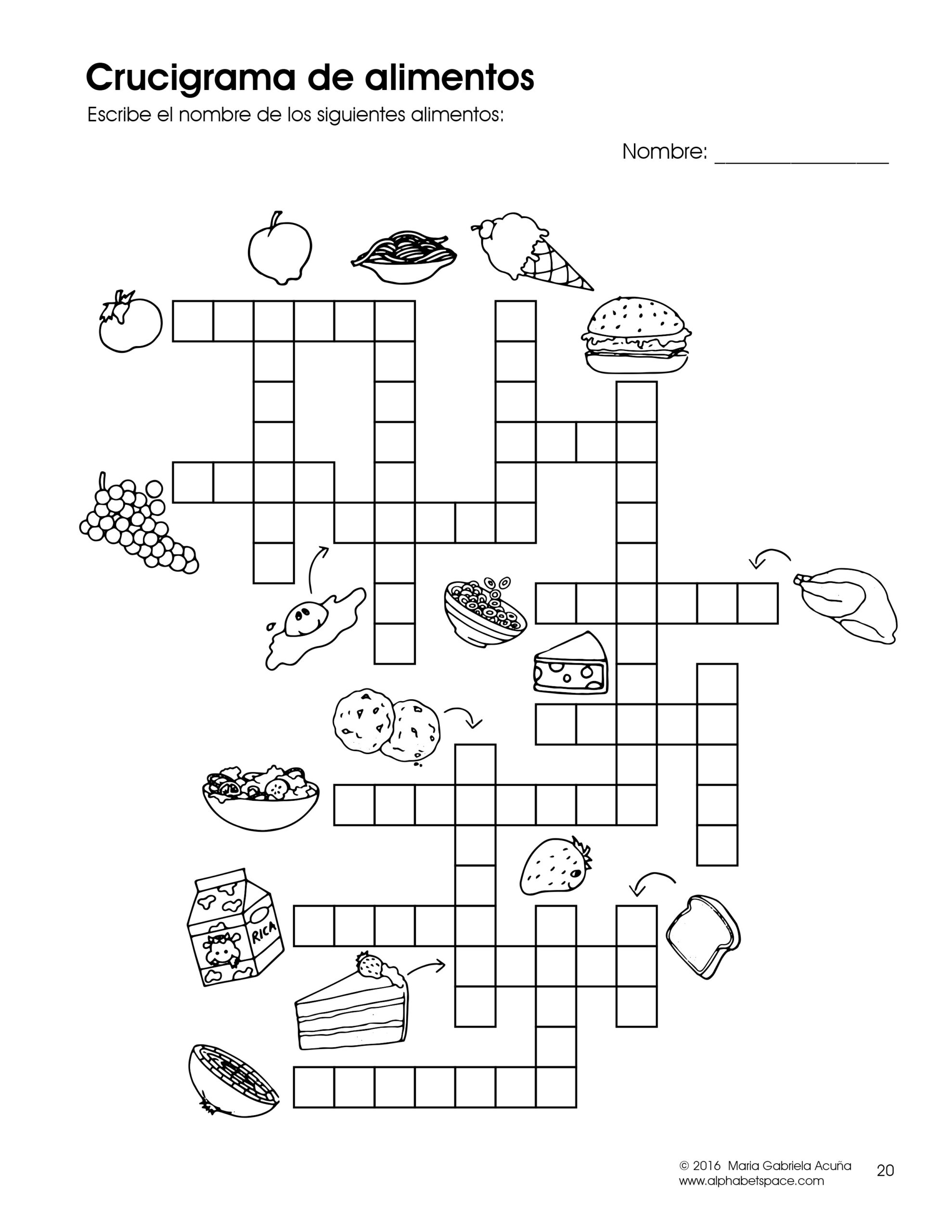 Los Alimentos Worksheets K 3 Spanish U0026 English ESL For Children