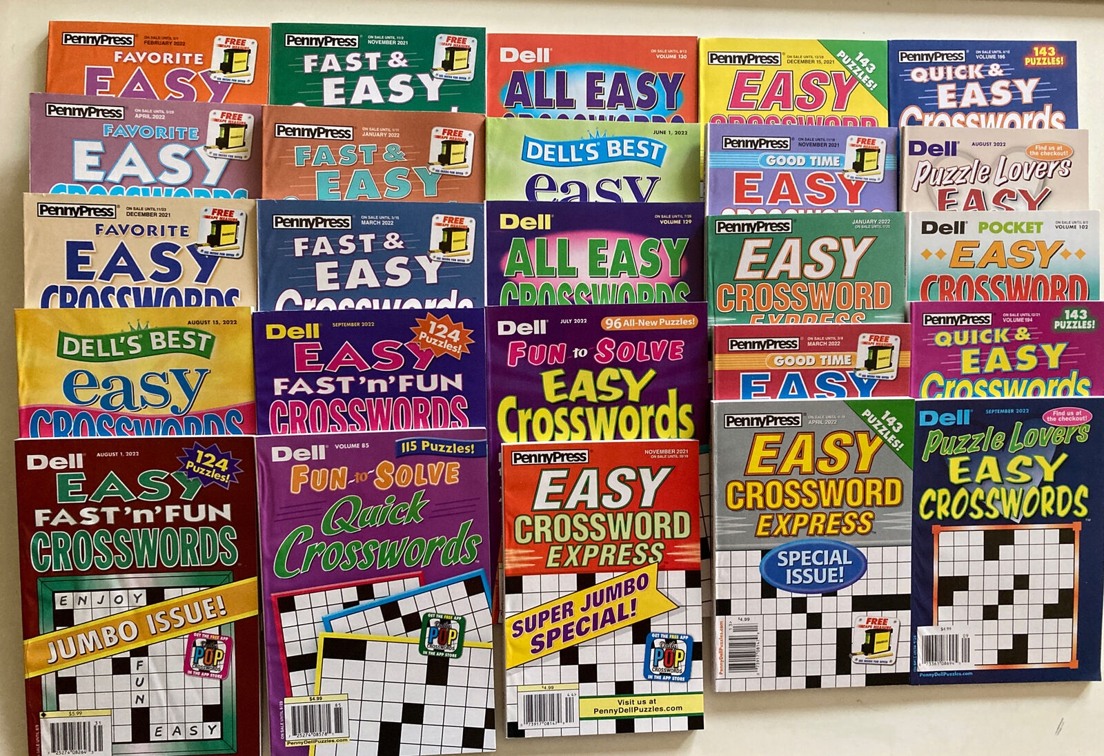 Lot Of 10 Dell Penny Press Crossword Puzzle Books Easy Super Jumbo Unsorted HeyWay Digital K rekort Platform