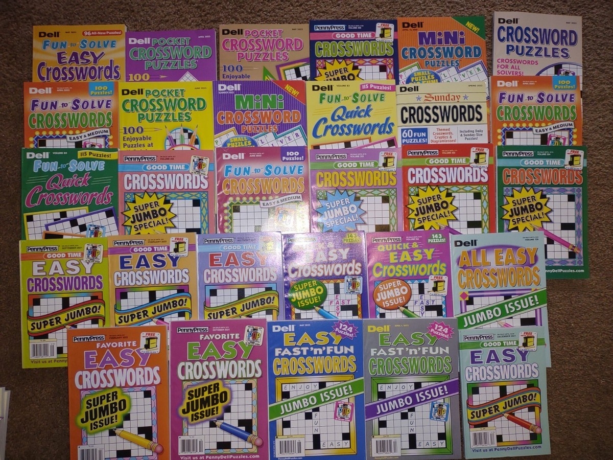 Lot Of 15 New PennyPress Dell Easy Fast Fun Crossword Puzzle Books Crosswords EBay