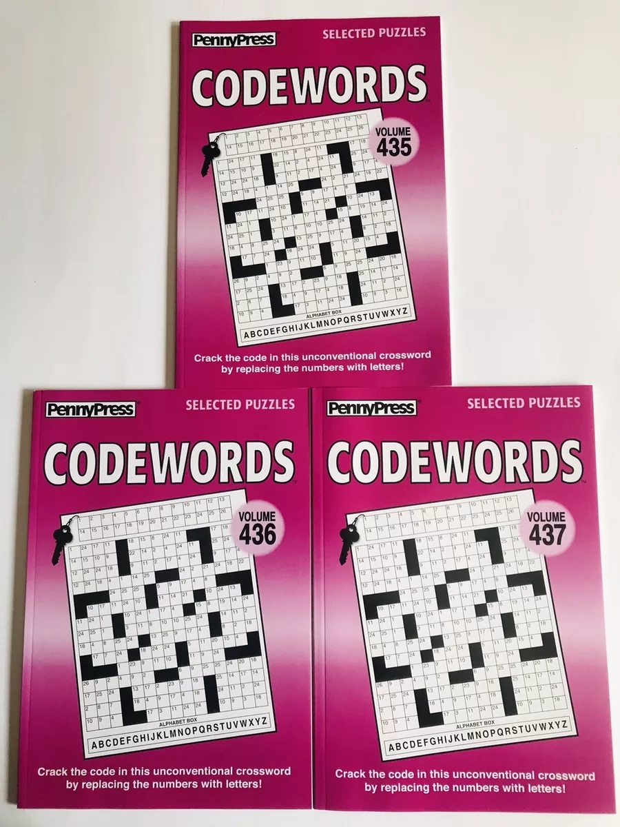Lot Of 3 CODEWORDS Penny Press Selected Dell Variety Crossword Worksheets Library