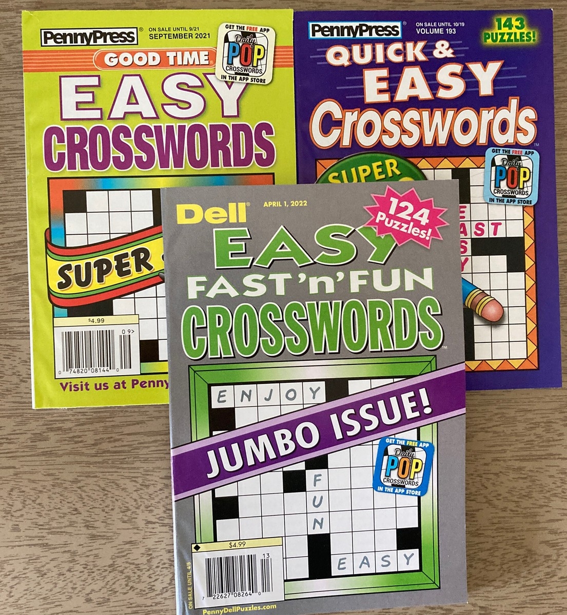 Lot Of 3 Dell Penny Press ALL EASY Crossword Puzzle Books Express Quick Fast L52 EBay