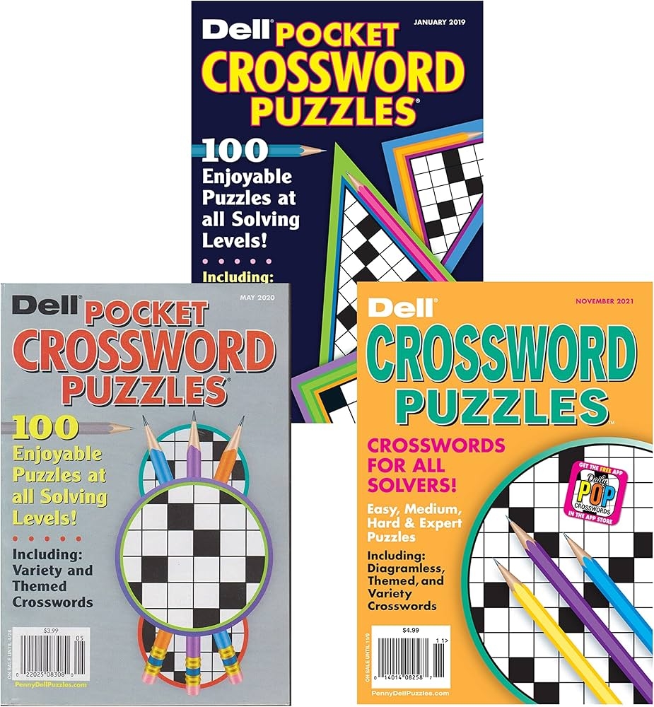 Lot Of 3 Dell Pocket Crossword Puzzles Crossword Books 2018 2019 Unknown Author 6033715998571 Amazon Books